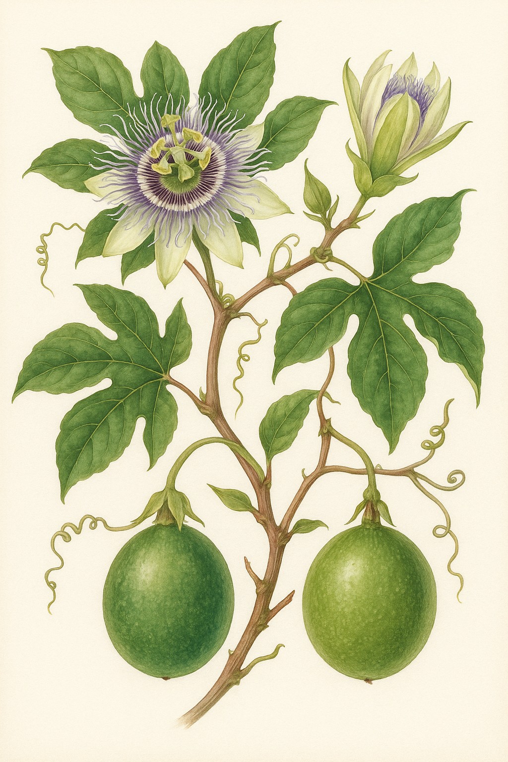 Passiflora edulis :: Ilustração Botânica